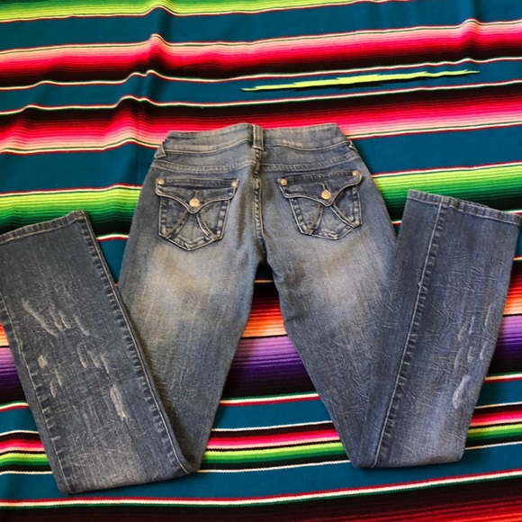 dELiA*s Denim - Distressed Straight Leg Jeans